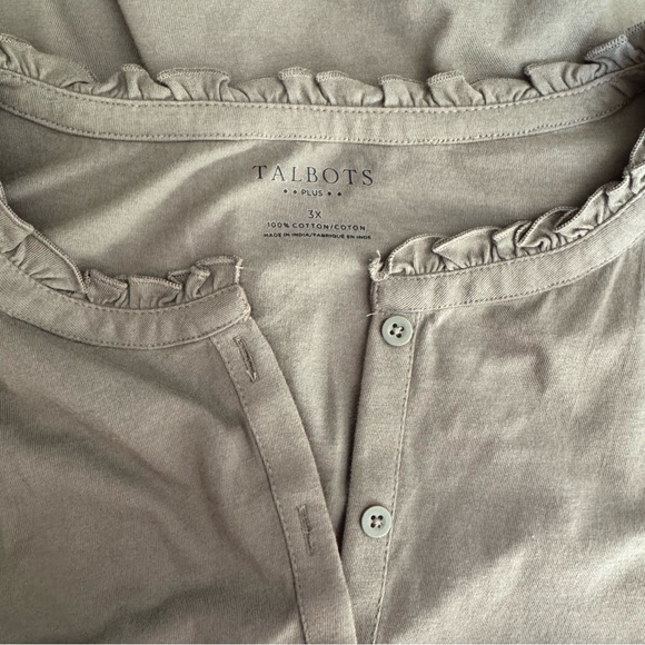 Talbots Ruffle Henley - Picture 2 of 7